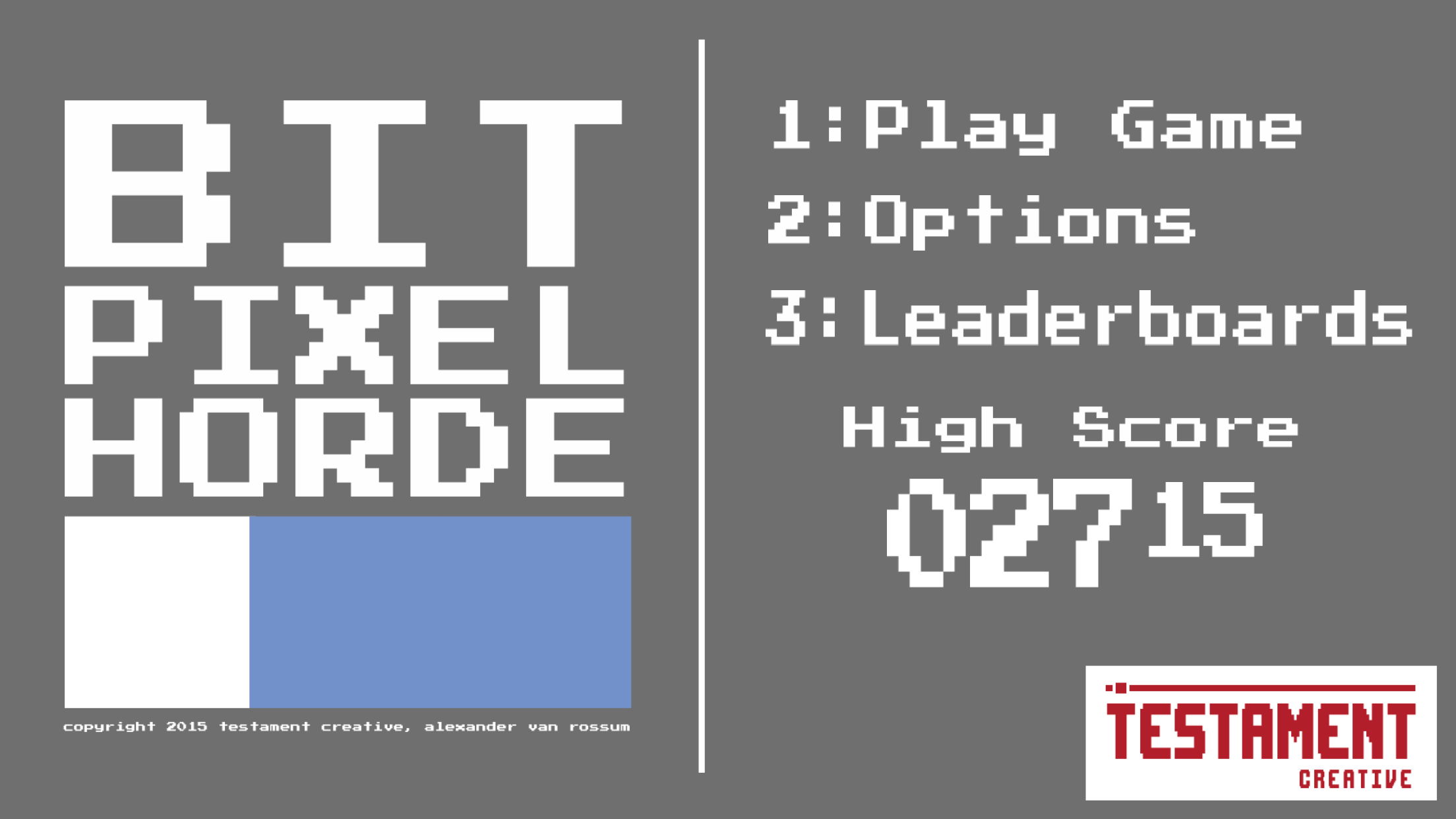 Bit Pixel Horde - Main Screen